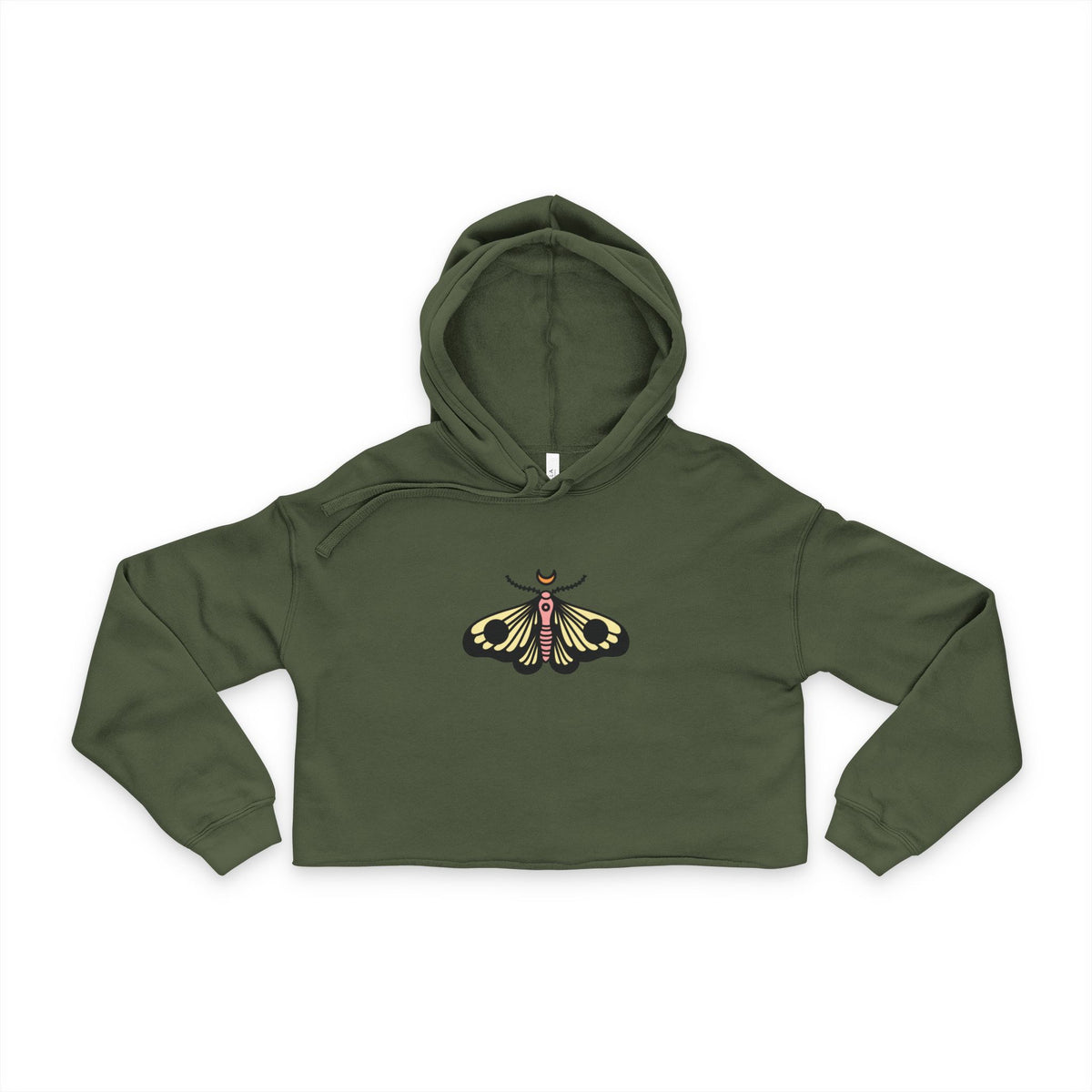 Death's-head Moth Cropped Hoodie | Botanical Tattoo Style