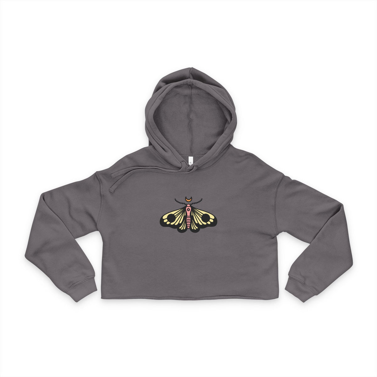 Death's-head Moth Cropped Hoodie | Botanical Tattoo Style